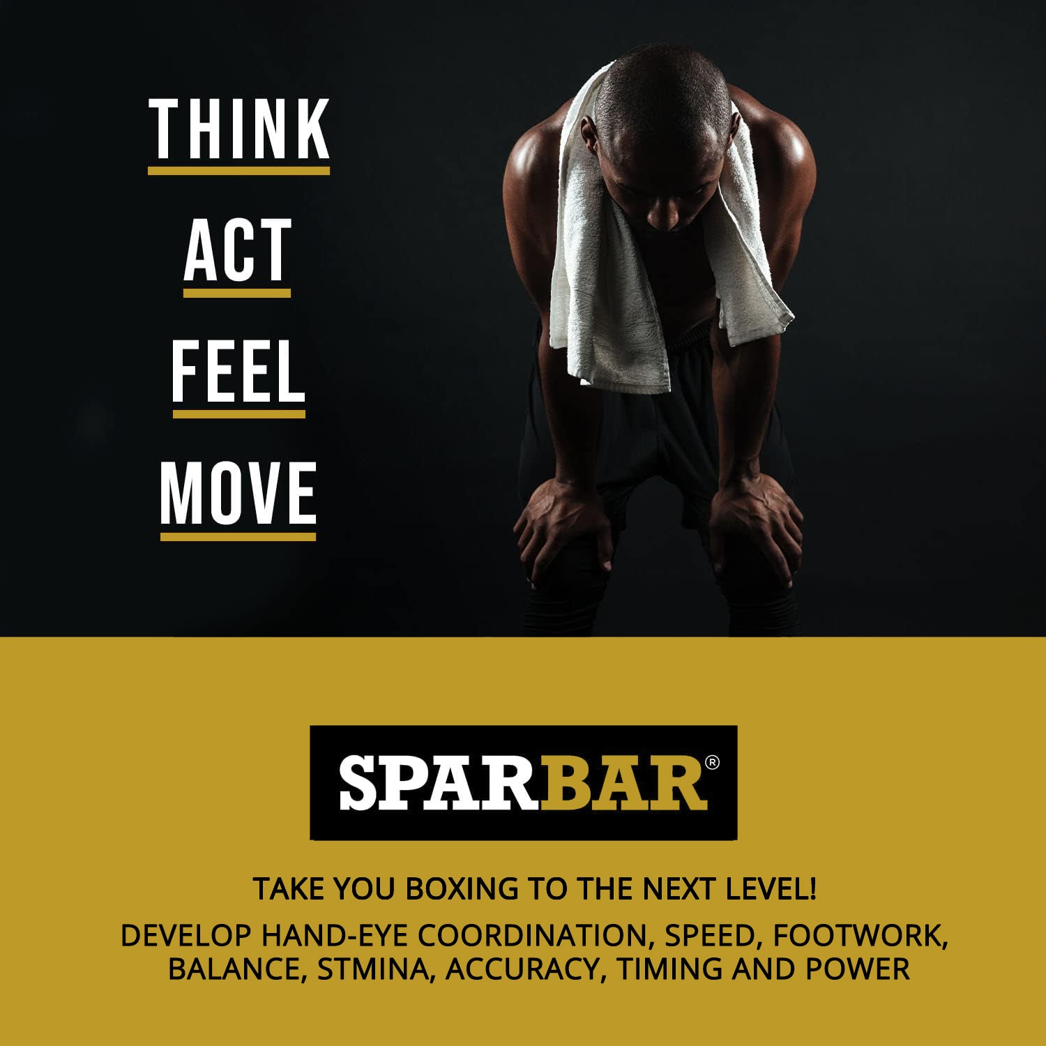 SPARBAR® PRO 6.0 - GOLD & BLACK - Boxing SPAR BAR Reflex Boxing